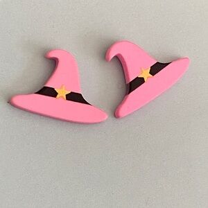 5/$10❤️❤️❤️NEW Pink Witch Hat Stud Post Earrings
